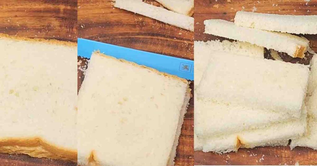 Bread pieces for Bread Kalakand Recipe